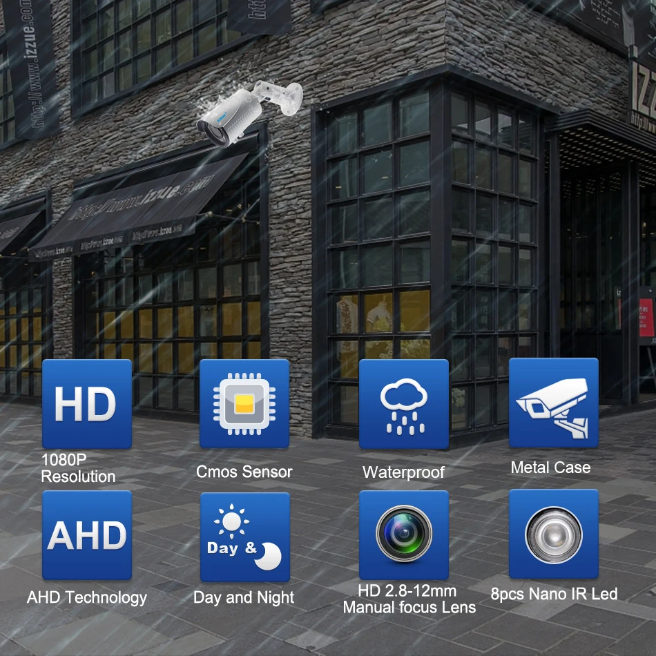 Smar HD 1080P AHD Camera Outdoor 2.8-12mm 4X Manual Zoom Lens AHDH Surveillance Security CCTV Camera Waterproof IP67 Nano Leds (1)