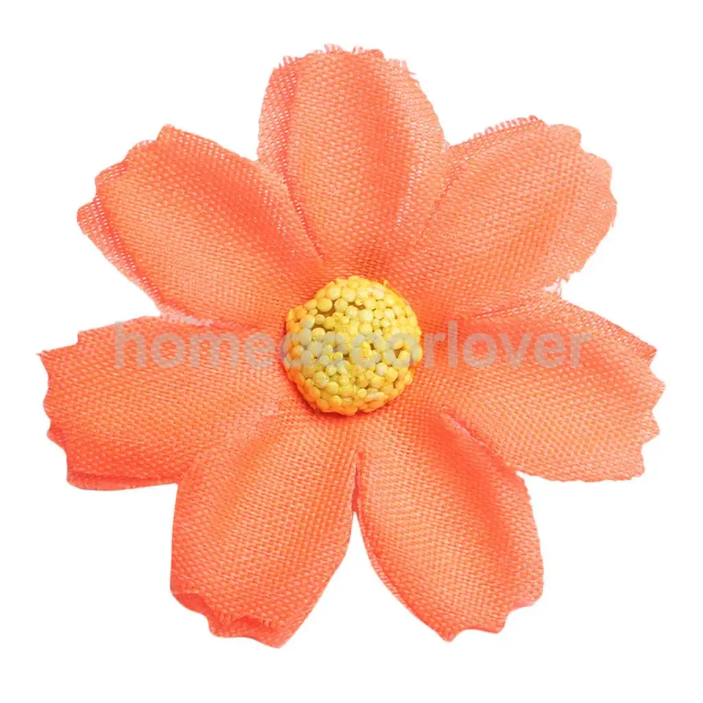50pcs 4cm Silk Flower Daisies Flower Heads for Wedding/Car/Spring/Home/Garden Decoration Wreath DIY Floral Arts and Crafts