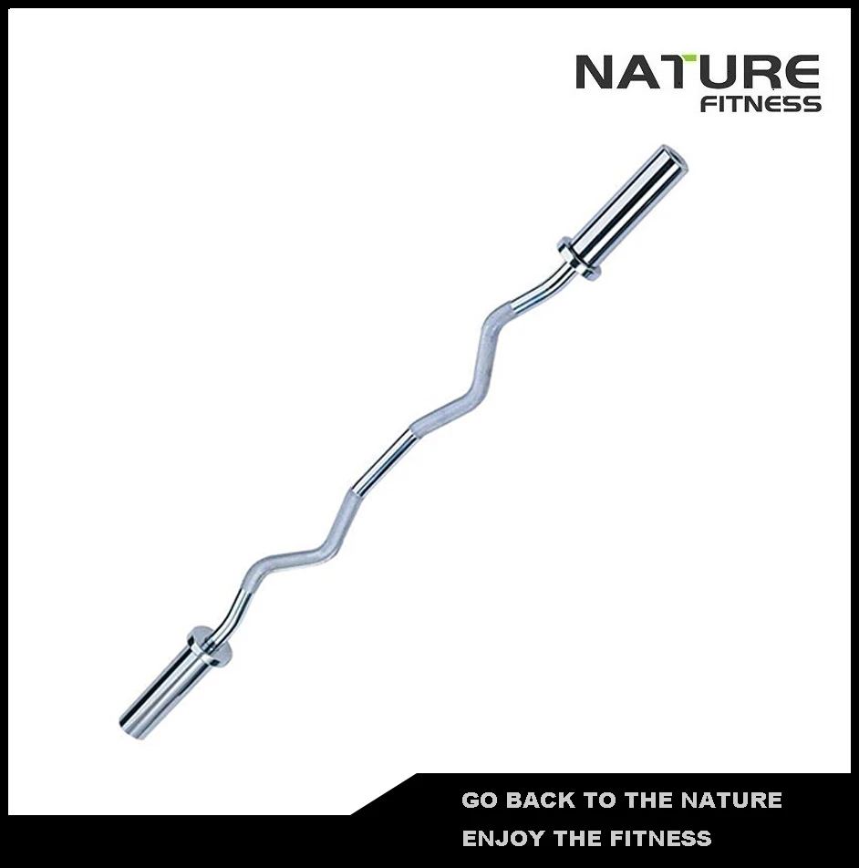 EZ Curl Barbell Bar with Spring Collars For Weight Lifting Strength Training Free Shipping