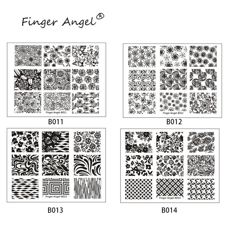 Finger Angel 1 шт. 6*8 см прямоугольная штамповка шаблон штамп изображения пластины дизайн ногтей шаблоны Геометрические Цветочные узоры пластины