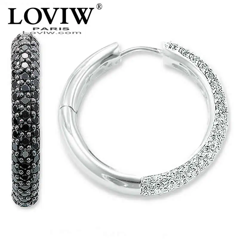 

Hinged Hoop Creole Pave Earring ear hoop Thomas sabor Style Fashion Good Jewerly For Women Brand New Gift 925 Sterling Silver