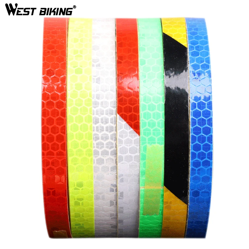 

WEST BIKING Bike Reflective Tape Sticker Fluorescent Bike Reflective Stickers Bicycle Cycling Reflective Stickers Adhesive Tape