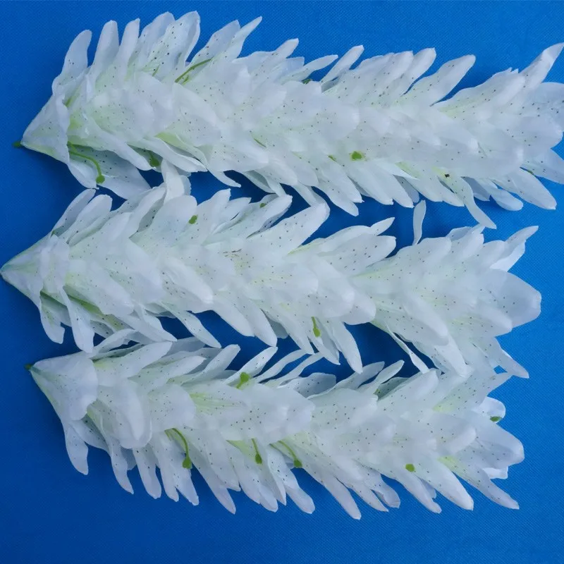 Silk ivory lily flowers