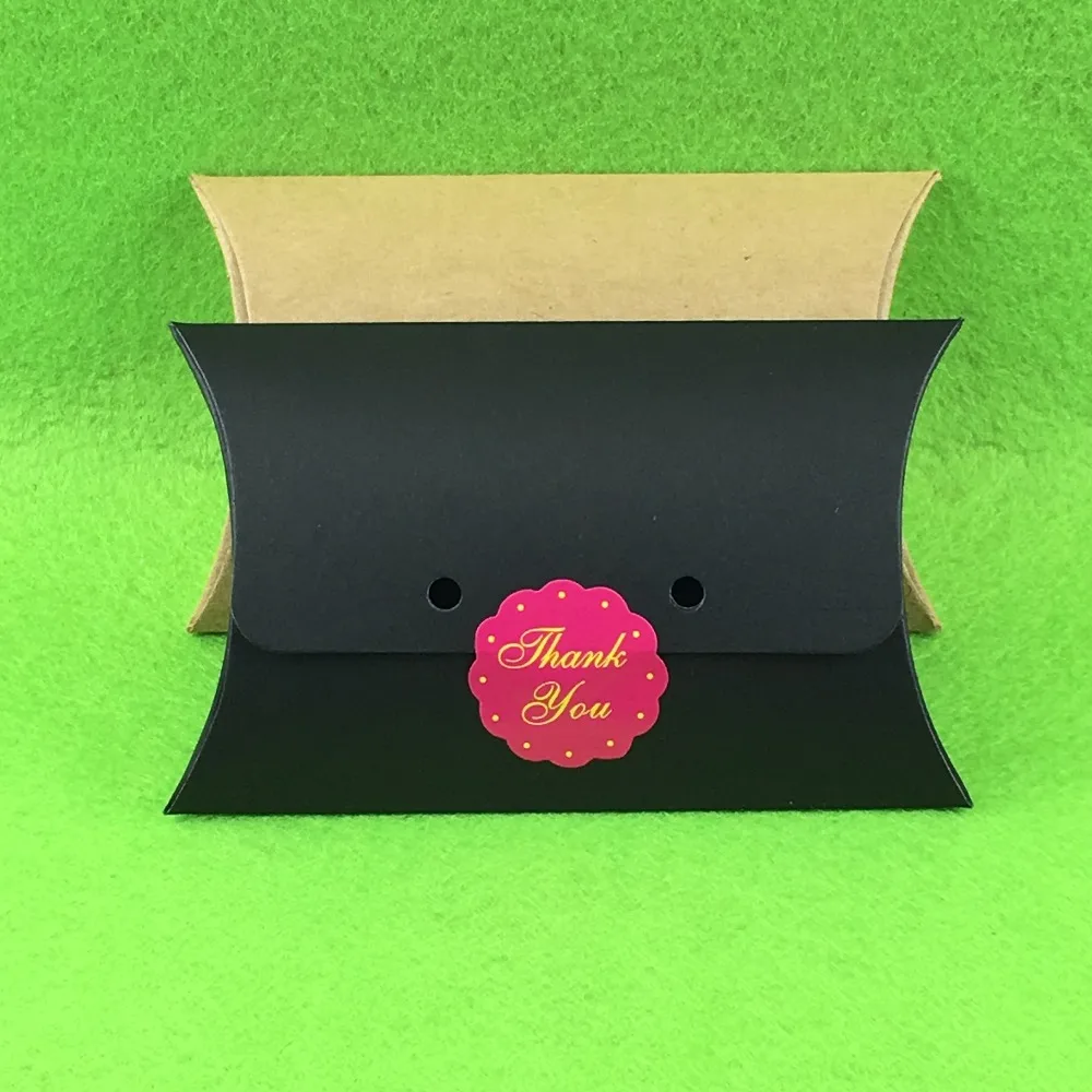 Kraft Paper Pillow Box 100PCS/lot 12.5*8*2.5 cm With Free Strings Blank