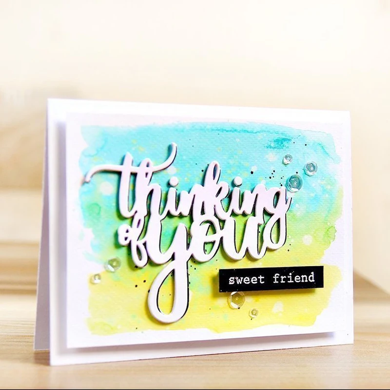 

New Thinking of You Metal Cutting Dies Stencil DIY Scrapbooking Photo Album Embossing Paper Cards Making Decorative Crafts B209