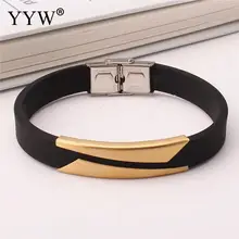 Силиконовый браслет, универсальное Нержавеющее 190,5 мм, продано через приблизительно 7,5 дюймовый Strand