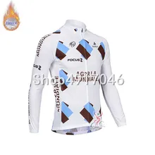 Зимний комплект из теплого флиса, одежда для велоспорта AG2R, мужской костюм из Джерси, спортивный костюм для езды на велосипеде, MTB, одежда, комбинезон, теплые комплекты