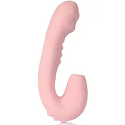 Соска массажный фаллоимитатор вибратор оральный лижут язык игрушка-стимулятор розовый
