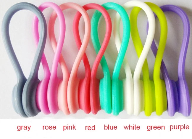 

8pcs/pack Soft Silicone Magnetic Cable Winter Storage Holder Clips Cable Winder