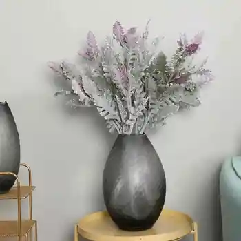 

1PC Wedding Nodic Home Indoor Hotel Desktop Decoration Artificial Dusty Miller Leaf Plants Fake Silk Plant Leaves