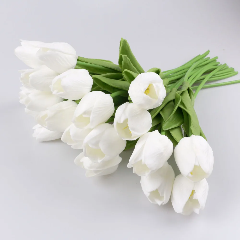 

10PC PU Tulips Artificial Flowers Real touch artificial Flowers party gift Tulip for Home Wedding decoration Flowers