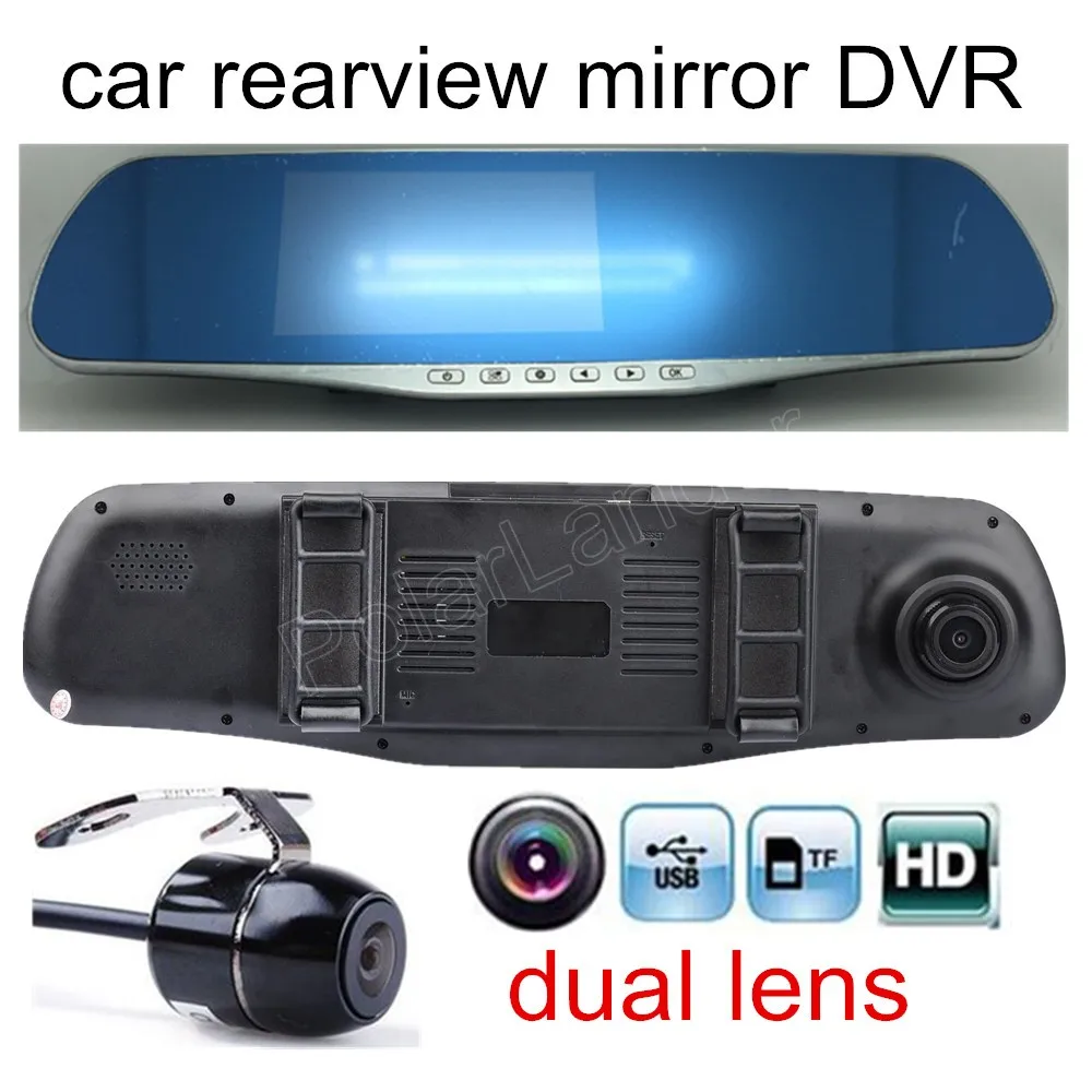 Dual Lens Rearview mirror DVR Car Camera Recorder Video 140 degrees