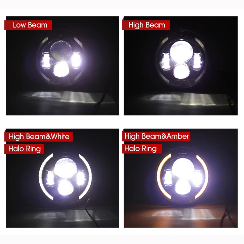 Светодиодный светильник Oslamp 7 дюймов H4 H13 Hi lo светодиодный 12 В для Jeep CJ/Wrangler JK /Land