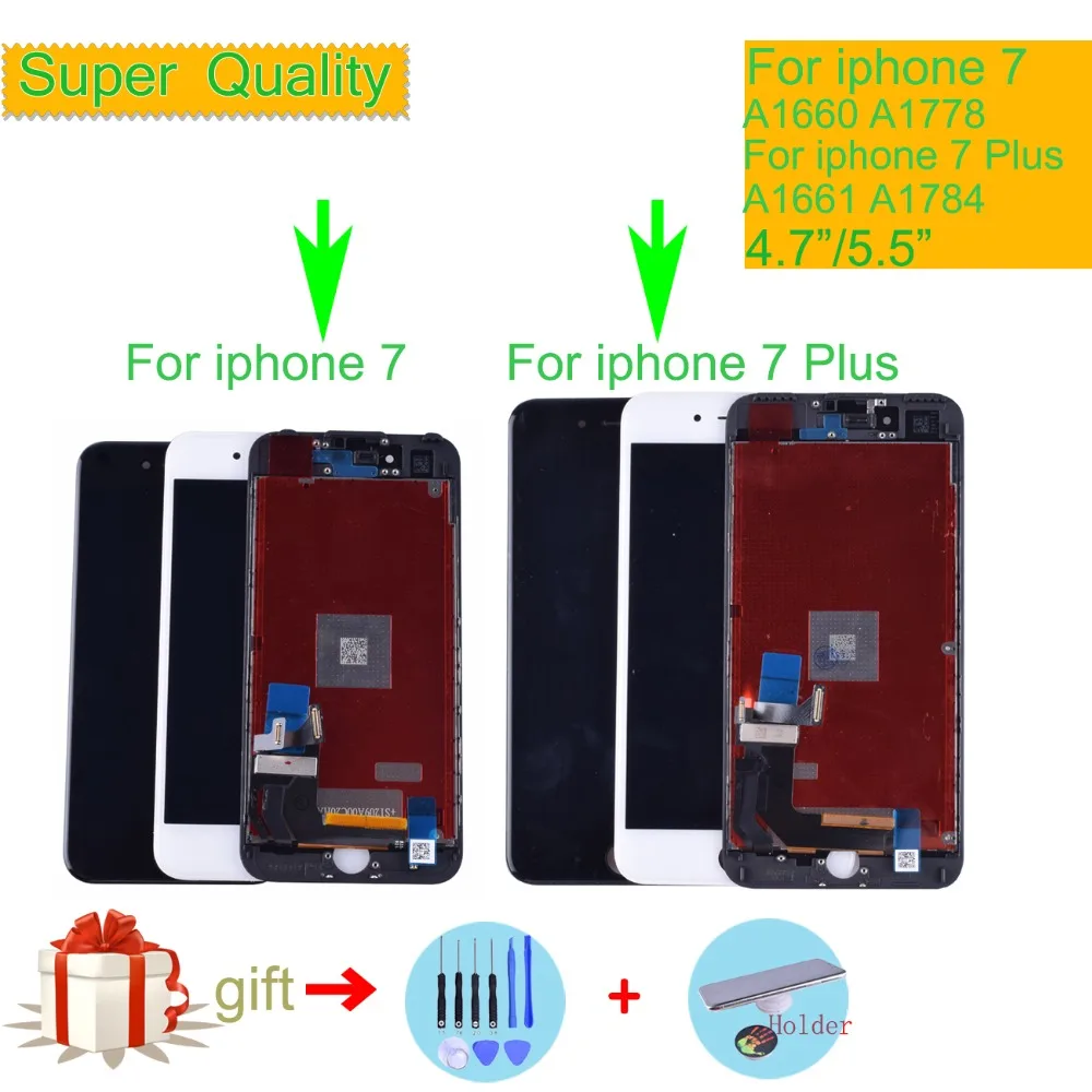

LCD Display For iphone 7 7p Display Touch Screen Digitizer Replacement Assembly for iPhone 7 Plus lcd Complete With Tools Kit