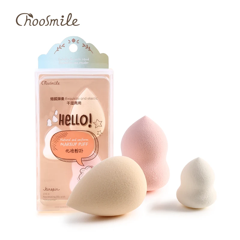 

Choosmile 3pcs Makeup Sponge Puffs Women Beauty Cosmetic Puff Multi-functional Make Up Sponges High Quality Smooth Powder Puff