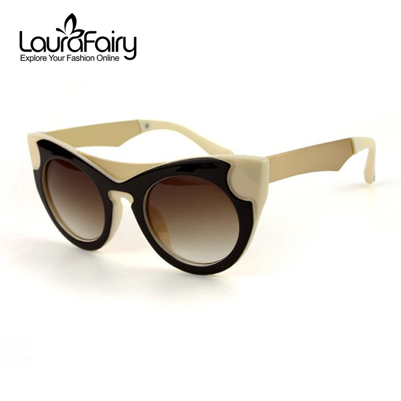 Laura Fairy Retro Style Material Patchwork Butterfly font b Sunglasses b font for Women UV Protection