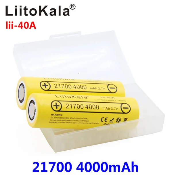 LiitoKala Lii-40A 21700 4000 mah литий-ионный аккумулятор 3,7 v Ni 40A для электронных сигарет мод/комплект 3,7 v мощность 30A 5C скачать