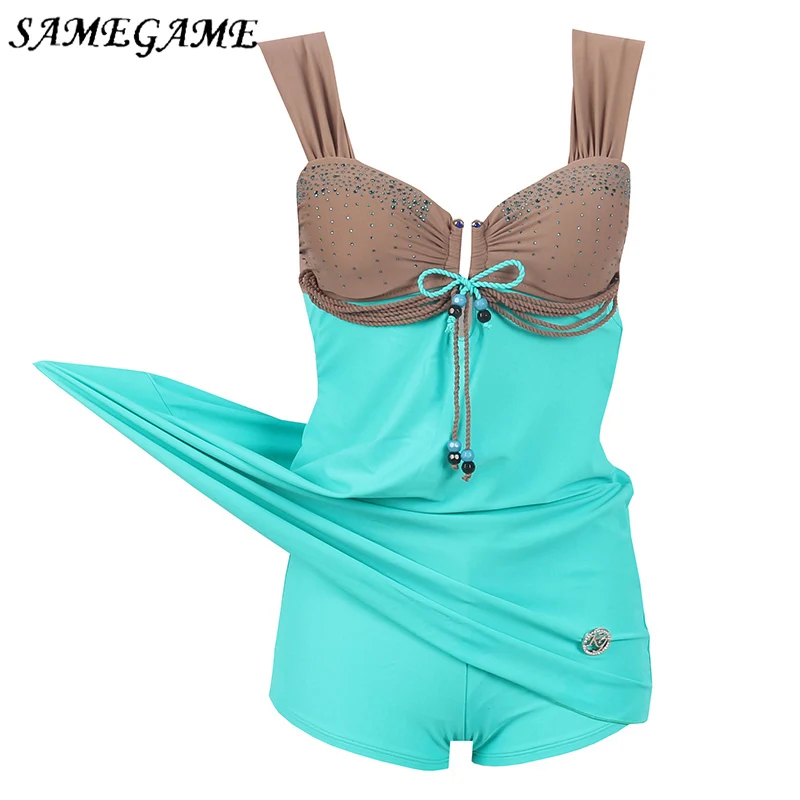

SAMEGAME Plus Size Swimwear 2018 New Arrival One Piece Swimsuit Large Size Retro Swimming Suit For Women Bathing Suits Swim Wear