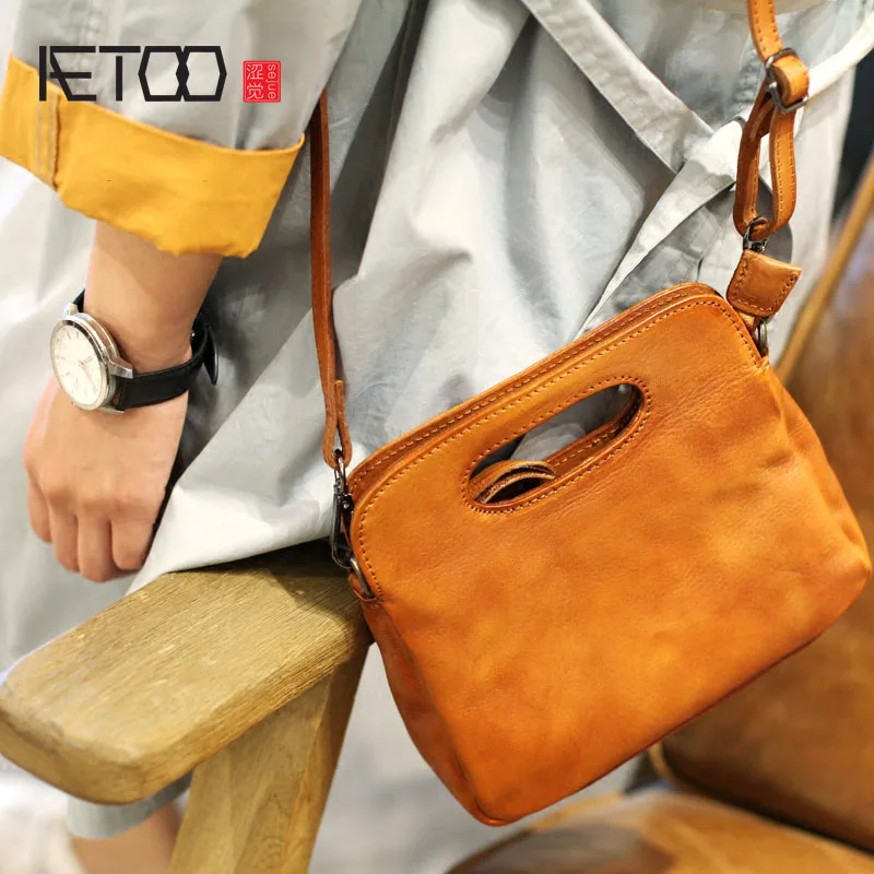 

AETOO Handmade cowhide art retro retro bag 2017 early autumn new leather handbag shell shoulder diagonal package