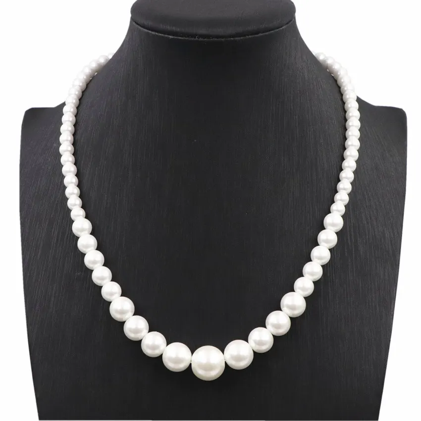 Simulated Pearl Shell Choker Necklace for Women White Glass Pearls Shells Chain Necklaces Wedding Party Gift Jewelry 18inch A849 | Украшения