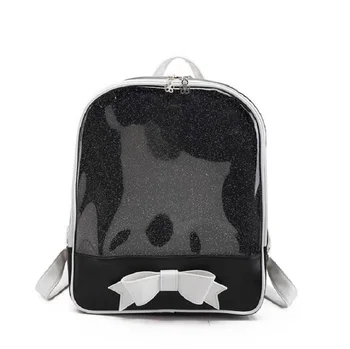 

Cute Clear Transparent dazzle Bow Backpack Ita Bag Harajuku School Bags For Teenage Girls Rucksack Kids Kawaii Backpack Itabag
