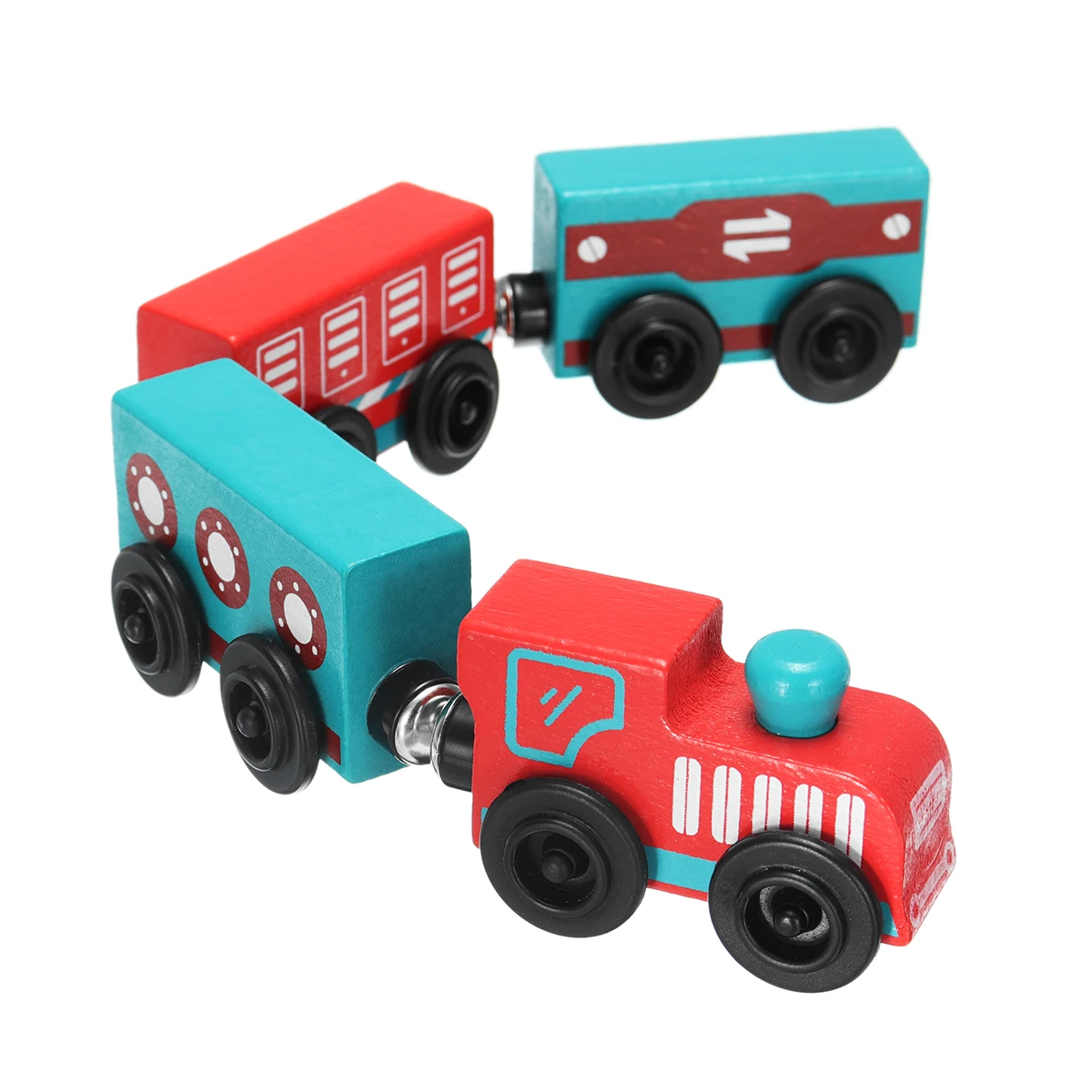 [Umu] Designer Wooden Toy Number Trains Vehicles Kids Toys For
