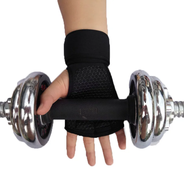 1 Pair Unisex Weight Lifting Gloves Women Men Training Hand Palm Protector Gloves Fitness Sports Body Building Gymnastics Gym