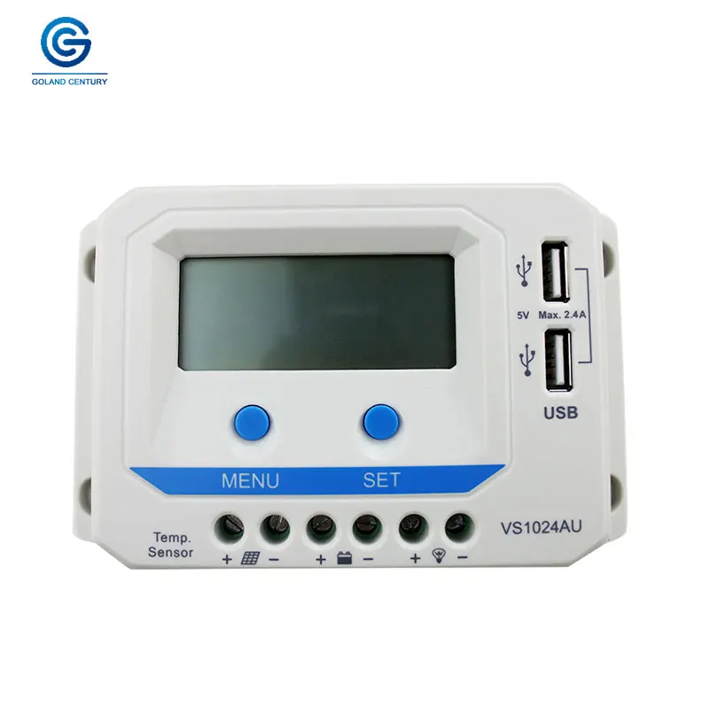 

Epever 12V 24V AUTO Work 10A AMP VS1024AU CE ROHS Double USB Charge Ports PWM Solar Power Charge Lighting Controller