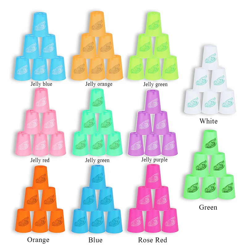  Children's Jelly Color Professional Competition Solid Color New Stack Cup Table Game Toy Gift