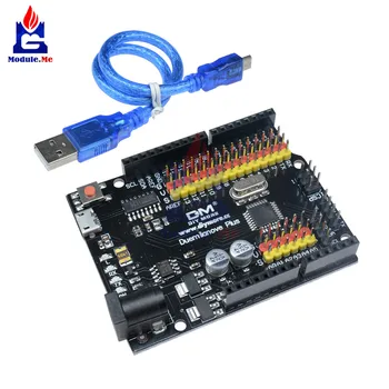 

Duemilanove Plus Development Board Module CH340G ATmega328P Microcontroller Replace FT232 Compatible For Arduino With USB Cable