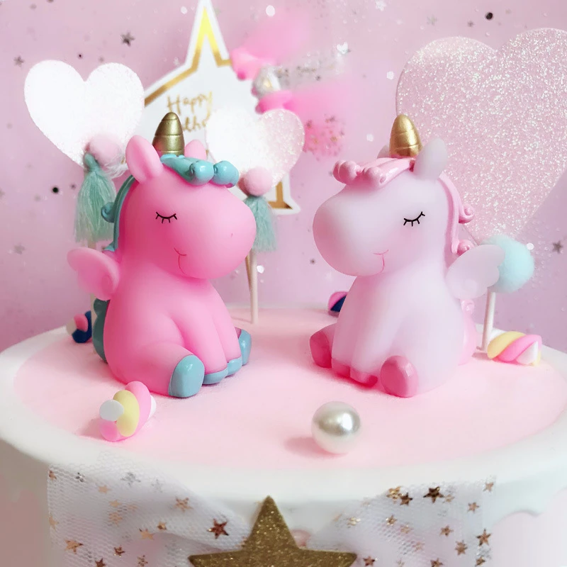 

Hot Unicorn BB Noisy Vinyl Toy Squeezable Sound Venting Doll Horse Figure With Sound Toy Cake Decor For Baby Kids Birthday Gifts