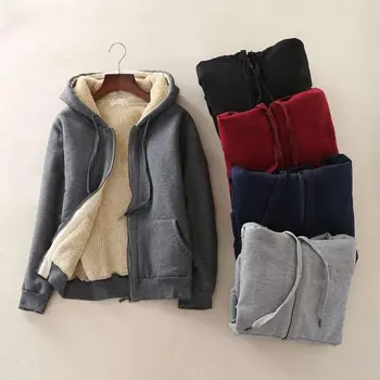 

Autumn Winter Plus Velvet Lamb Sweatshirt Women Oversized Hoodies Jacket Long Sleeve Sweatshirt Long Sleeve Hooded Jacket Q1729