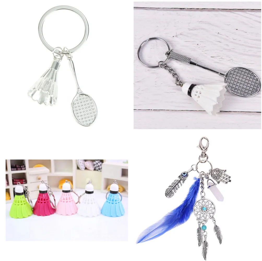 

Key Chains Keychain Keyfob Keyring Chains Creative 3D Model Badminton Bat