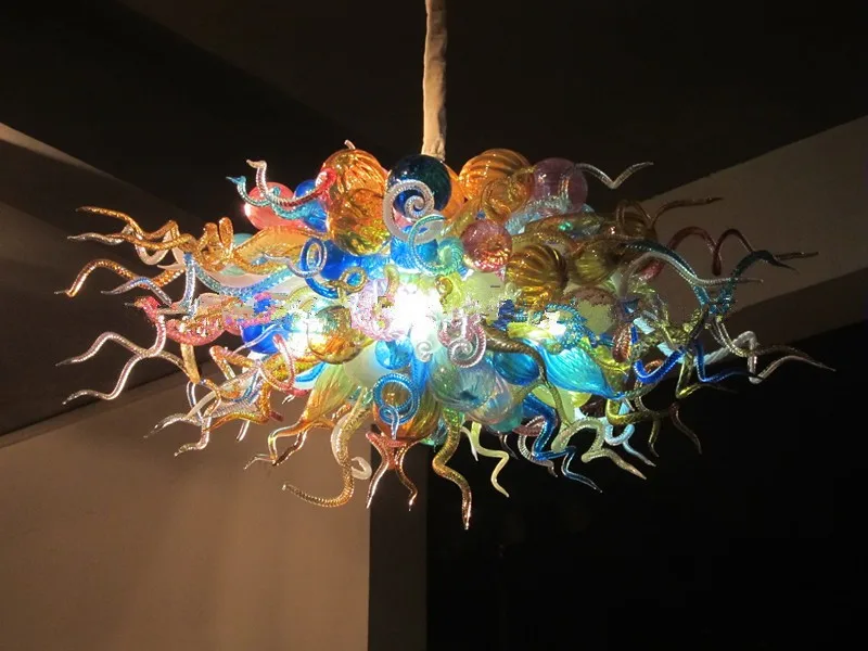 

LED Chandelier Lamps 100% Mouth Blown Murano Glass High Hanging Pendant Light Murano Glass Ball Chandelier Light Fixture
