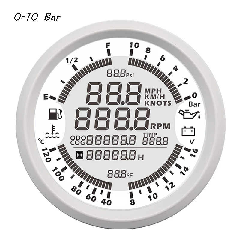 Датчик gps Спидометр 6 в 1 Многофункциональный давление масла Температура воды вольтметр измеритель уровня топлива подходит для мотоцикла автомобиля лодки