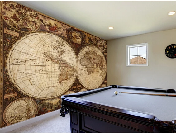 Детские обои на заказ винтажная карта мира 3D Мультяшные фрески для гостиной