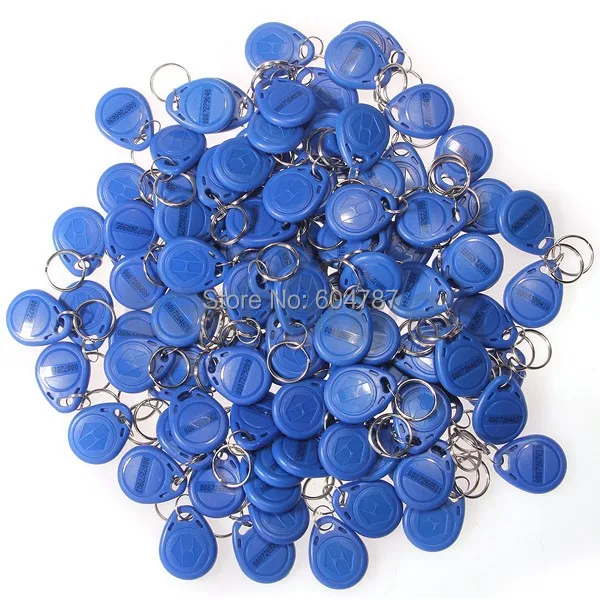 

100pcs 125Khz RFID Proximity ID Key Ring Keyfobs Blue