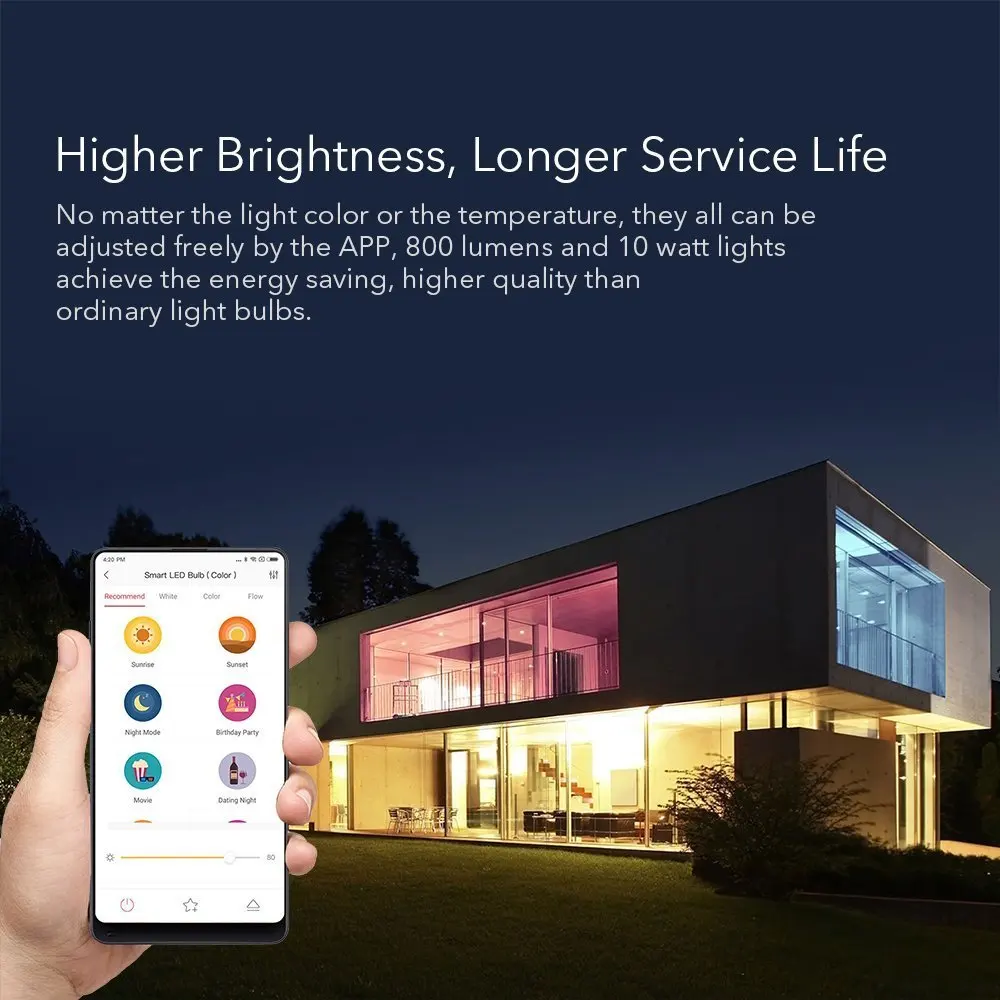  Original Xiaomi Yeelight Smart LED Bulb Colorful 800lm WIFI Bulb for Desk Lamp Bedroom 10W E27 RGB  - 33026750523