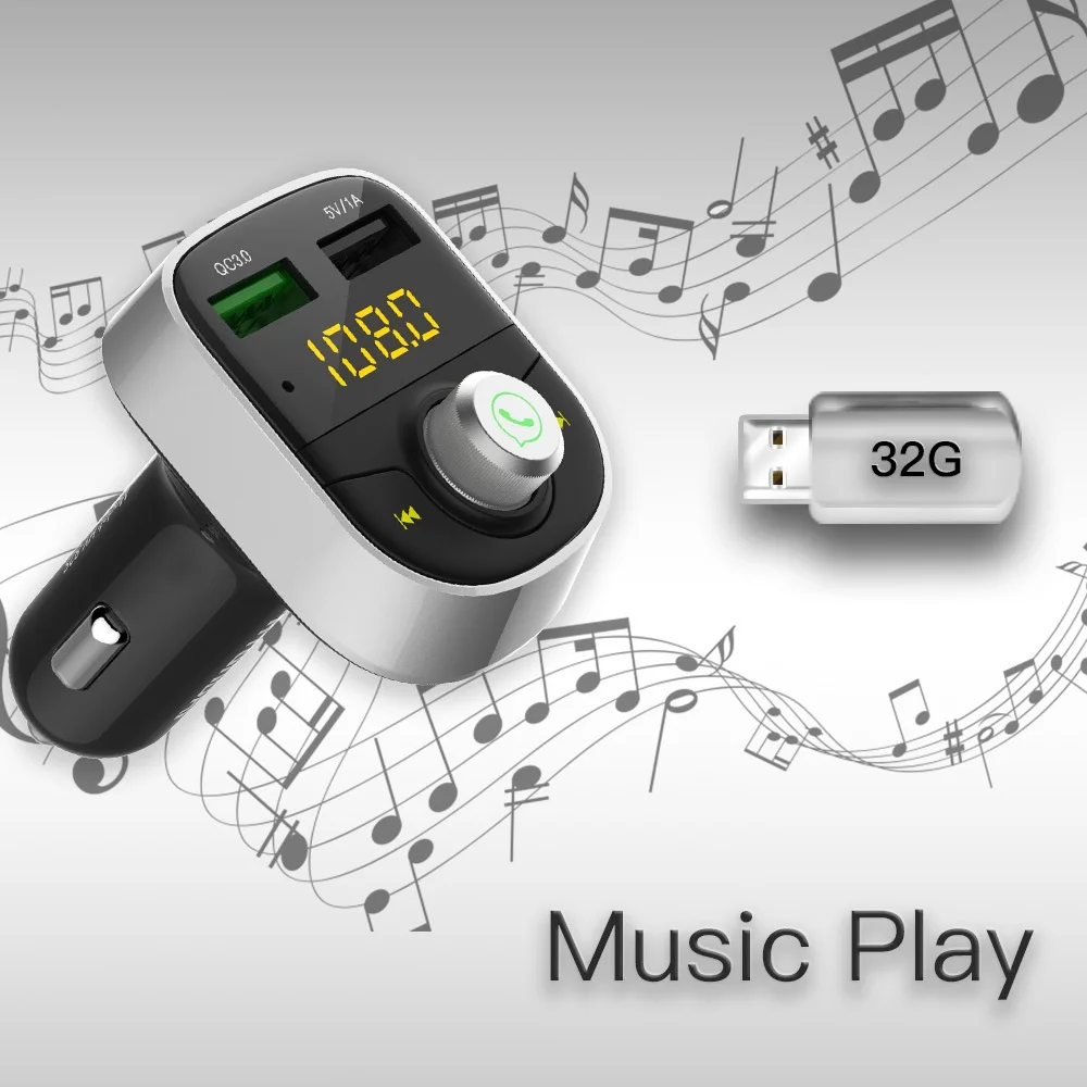 Deelife fm-передатчик Bluetooth Автомобильный модулятор Беспроводной громкой связи Авто Аудио MP3 плеер с быстрой зарядкой QC3.0 USB Зарядное устройство