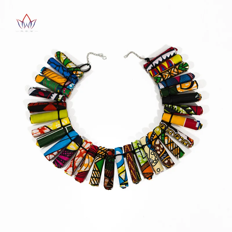 Уникальное Африканское женское ювелирное ожерелье ручной работы, африканская печатная восковая ткань, аксессуары, ожерелье s WYA30