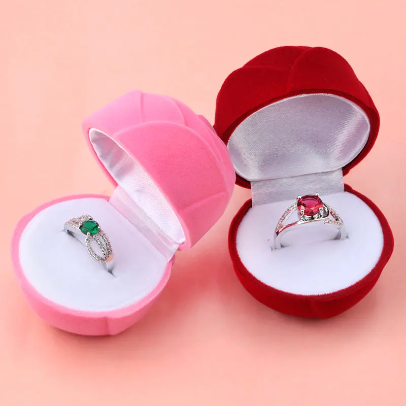 1 Piece Small Jewelry Box Velvet Wedding Ring Box Necklace Display Box Cute  Bear Gift Box Container Case For Jewelry Packaging