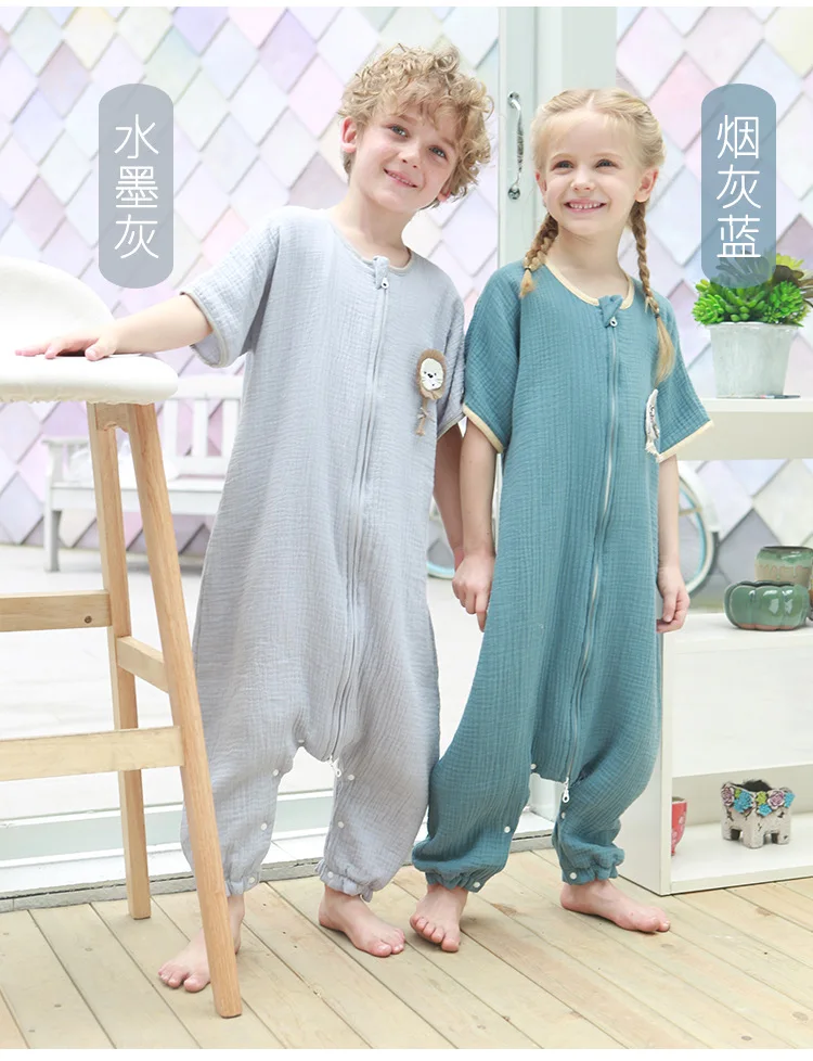 Детский спальный мешок для ног; сезон весна-лето; тонкие детские пижамы-боди с короткими рукавами для скалолазания
