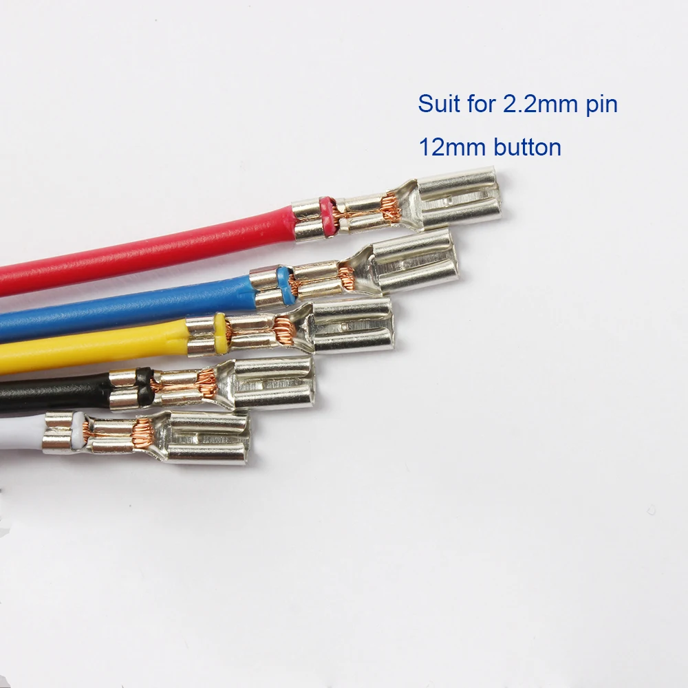

12mm metal push button wiring stable lamp light Colorful wire Cable