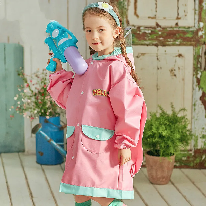 

Cute Children's Raincoat Girls Boys Raincoats Kindergarten Kids Stereo Students with Bag Fashion cloak poncho