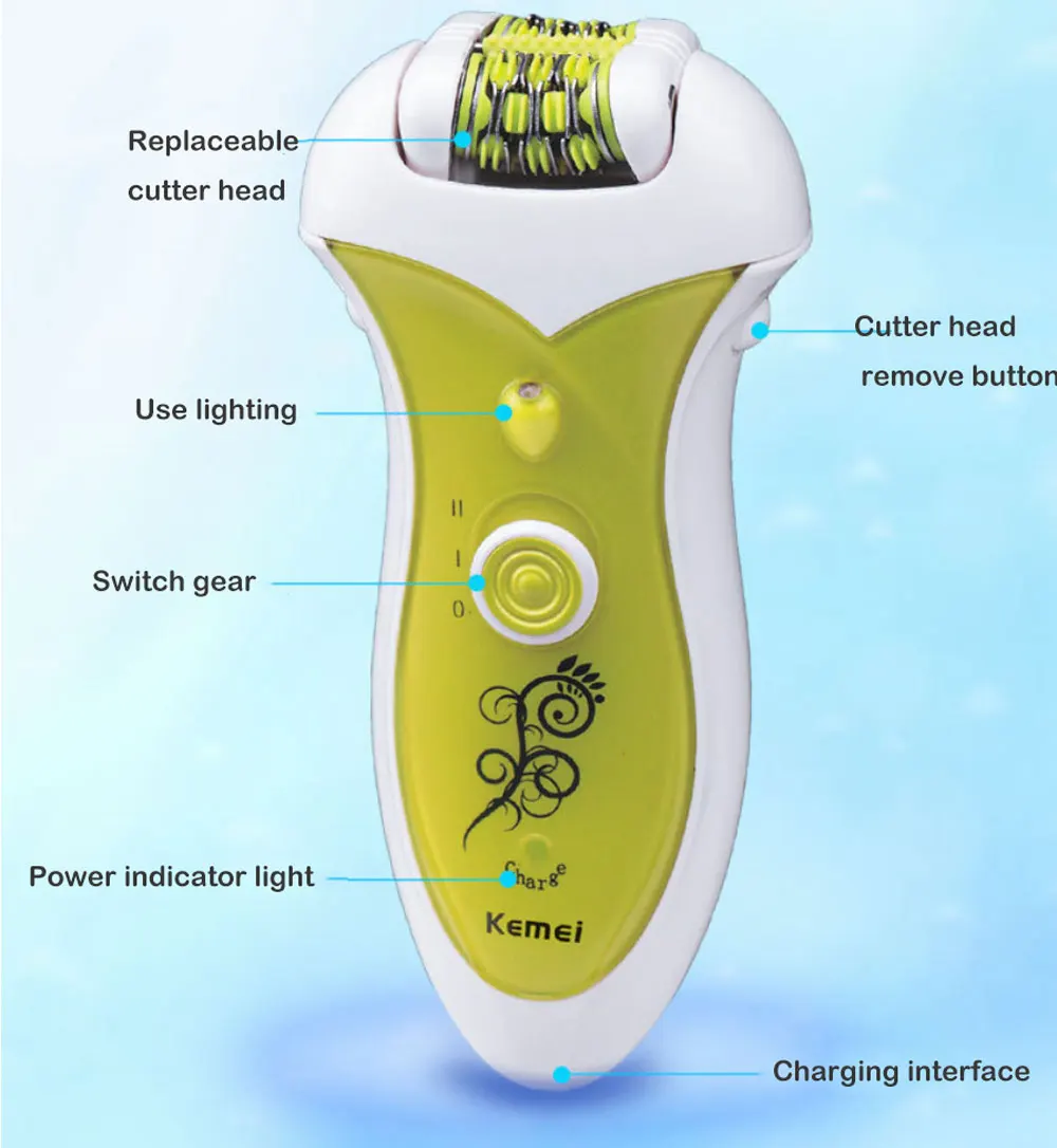 Kemei, 2 в 1, эпилятор, перезаряжаемый, электробритва, женский эпилятор, удаление волос для женщин, бикини, подмышек, подмышек, евро разъем