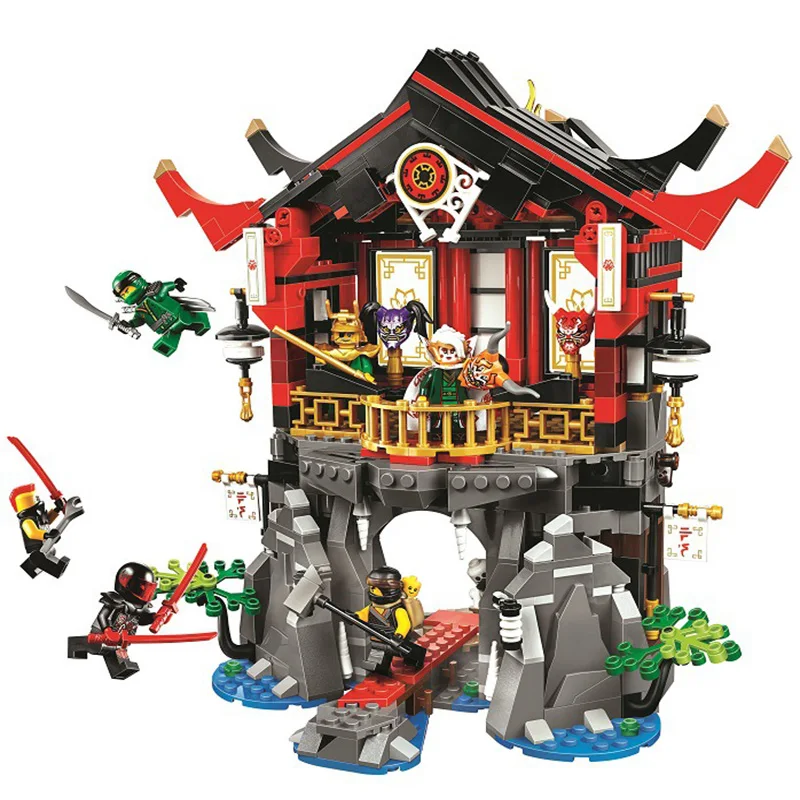 

809pcs New 10806 Legoinglys Ninjagoings Series The Temple of Resurrection Model Building Block Brick Toys For Children 70643