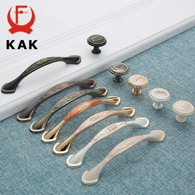 KAK European Style Handles Modern Ivory White Drawer Knobs