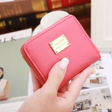 Leder Brieftasche Weibliche Mode Marken 2016 Neue Ankunft Kurze Brieftasche Frauen Geldbörsen Halter Kleine Reißverschluss Geldbörse 8 Farben