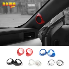 HANGUP ABS Car Interior A Pillar Door Audio Stereo Speaker Decoration Cover Trim For Ford Mustang 2015 Up Car Styling