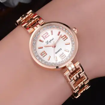 

New Fashion Rhinestone Watches Women Luxury Brand Stainless Steel Bracelet watches Ladies Quartz Round Dial Quartz Watch